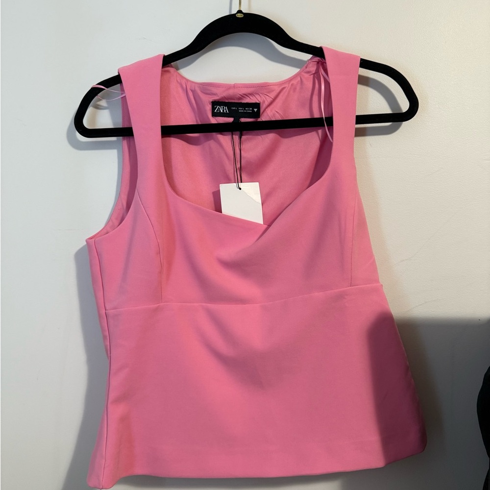 Zara Vibrant Pink Sleeveless Blouse